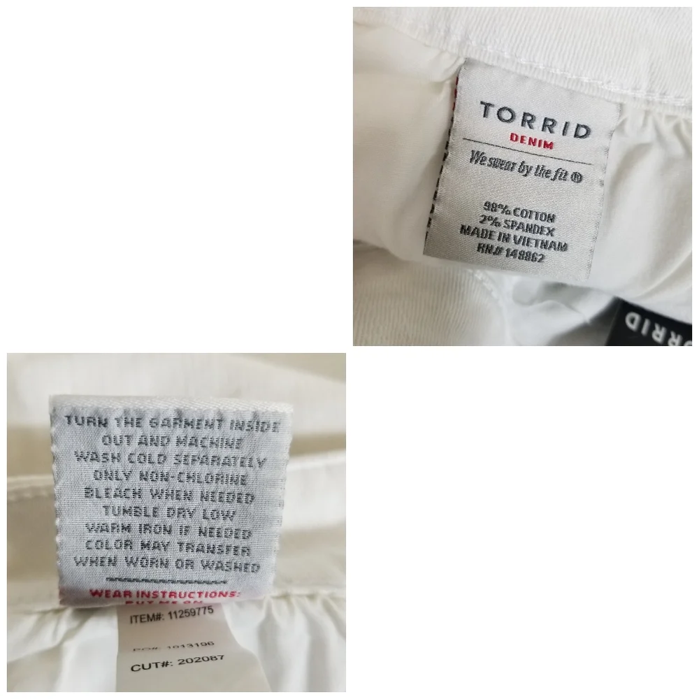 Torrid White Denim Jean Shorts Size 26 NWT Whip Stitch Pockets Trendy 2026 Denim